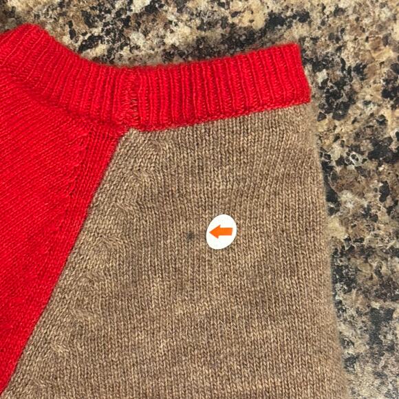 J Crew Sweater Wool Rabbit Elbow Patch Preppy Academia Buttons Red Brown XXS - Picture 9 of 10